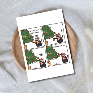 Lustige Weihnachtskarte in A6, Karte Weihnachten, Katzen Weihnachtskarte