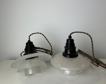A PH 2-2 Frosted Glass hanging light by Poul Henningsen A PH 2-2 Frosted Glass hanging light by Poul Henningsen