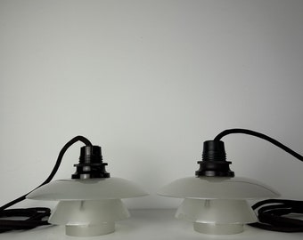 RARE! Pair of Poul Henningsen 1930 pendant in glass model 1/1