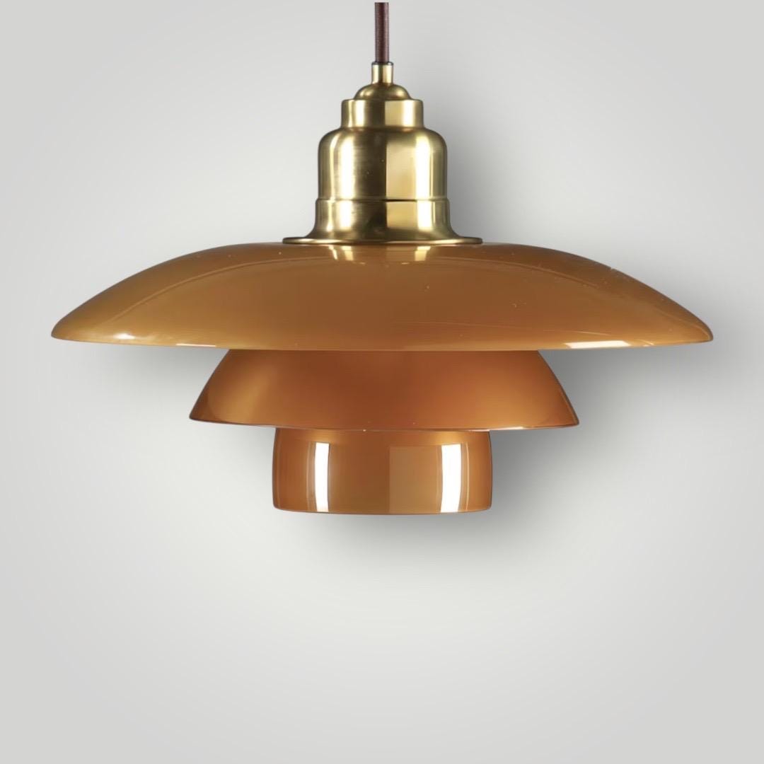 Poul Henningsen / Louis Poulsen. PH 3 1/2-3 Amber Pendant. Limited