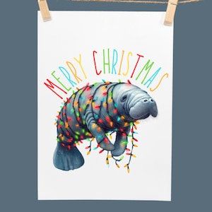 Seekuh Weihnachten | Druckbare Weihnachts-Seekuh PNG | Kommerzielle Nutzung & DIY
