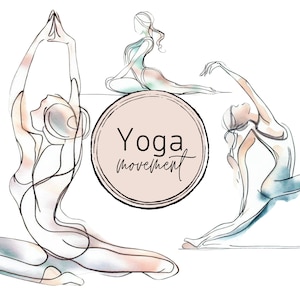 Yoga Clipart | Pacote PNG de Poses de Yoga Feminino | Uso Comercial e Faça Você Mesmo