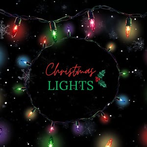 Clipart świąteczny | Zestaw świecących światełek bożonarodzeniowych w formacie PNG | Do użytku komercyjnego i DIY