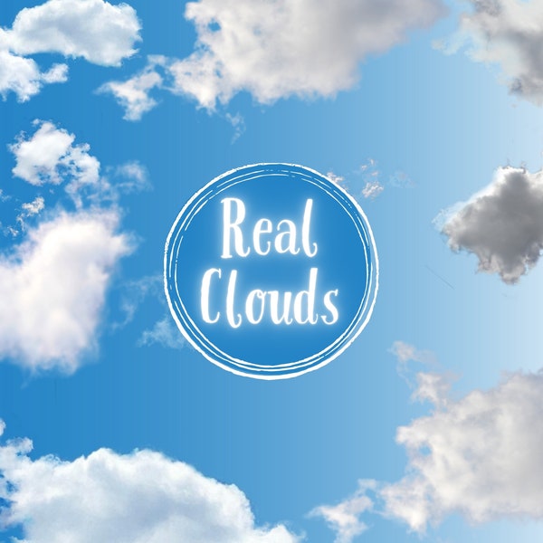 Commercial Use Cloud Clipart, Realistic Cloud Backgrounds and Overlays, Real Cloud PNGs