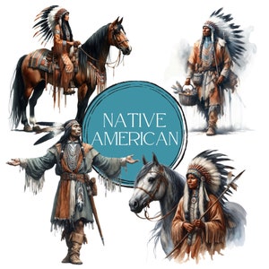 Clipart nativi americani / Bellissimo pacchetto PNG nativi americani / Uso commerciale e fai da te