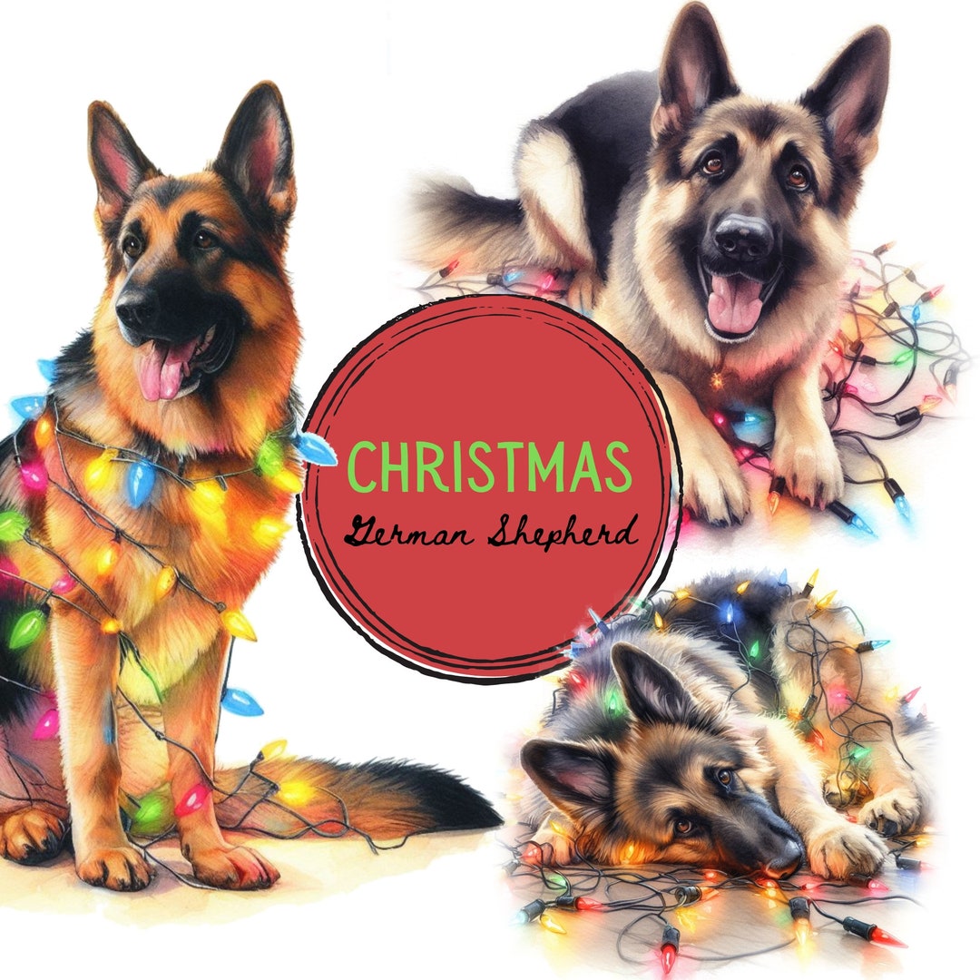 Commercial Use German Shepherd Christmas, Dog Funny Clipart, German ...