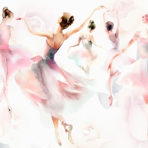Clipart de bailarina / Paquete de bailarinas PNG en acuarela / Uso comercial y bricolaje