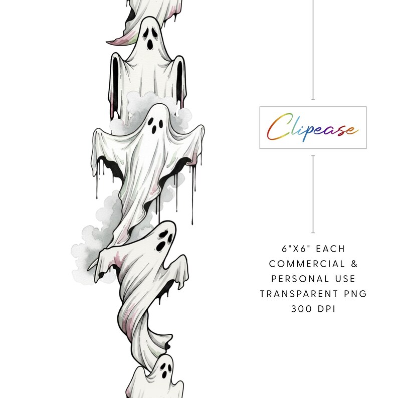 Sheet Ghost Clipart Bundle: Spooky Draped Ghosts Halloween Clipart ...