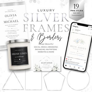 Silver Frames & Borders | Silver Brand Graphics Collection | Commercial Use