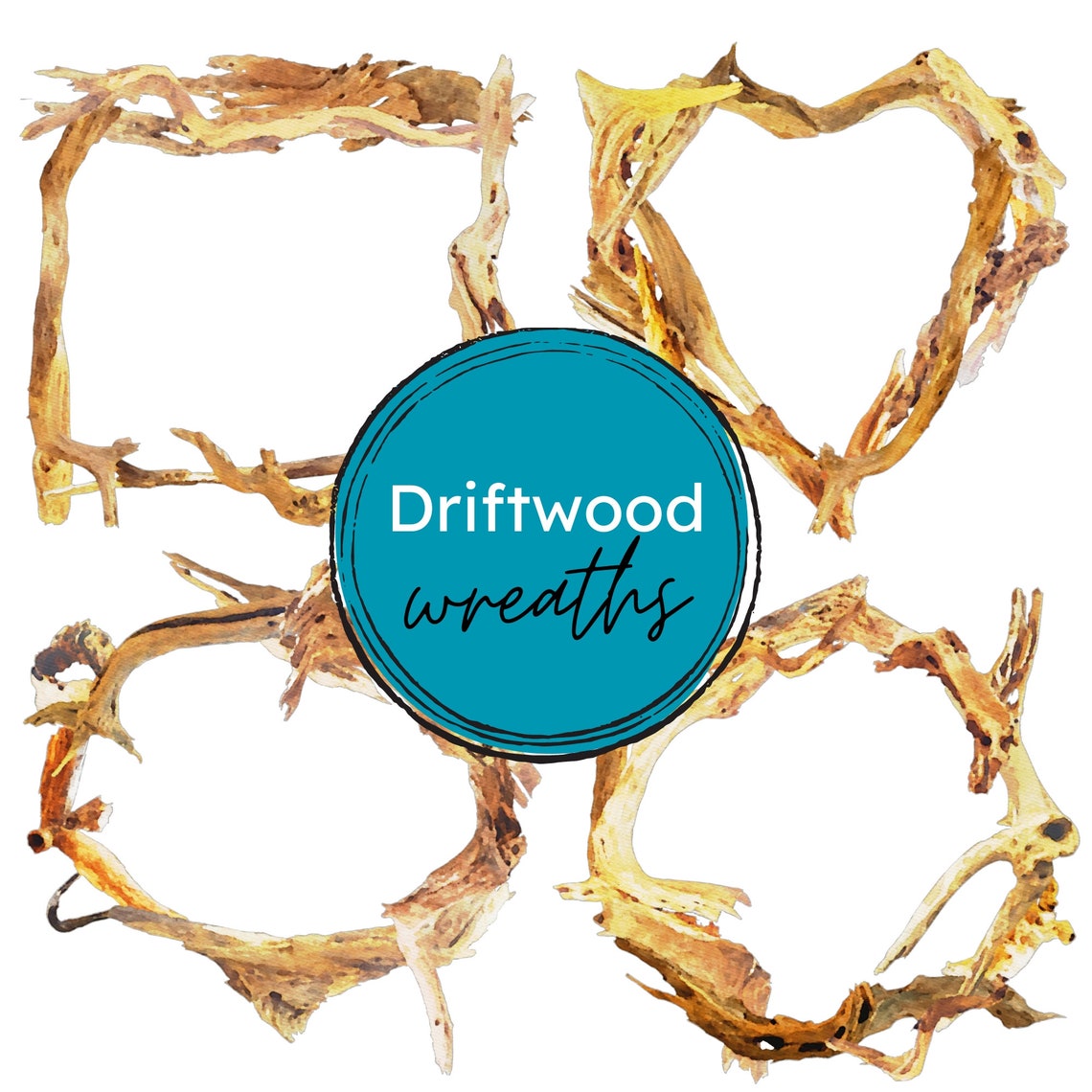 Commercial Use Wood Frames Clipart, Driftwood Frames and Wreaths ...