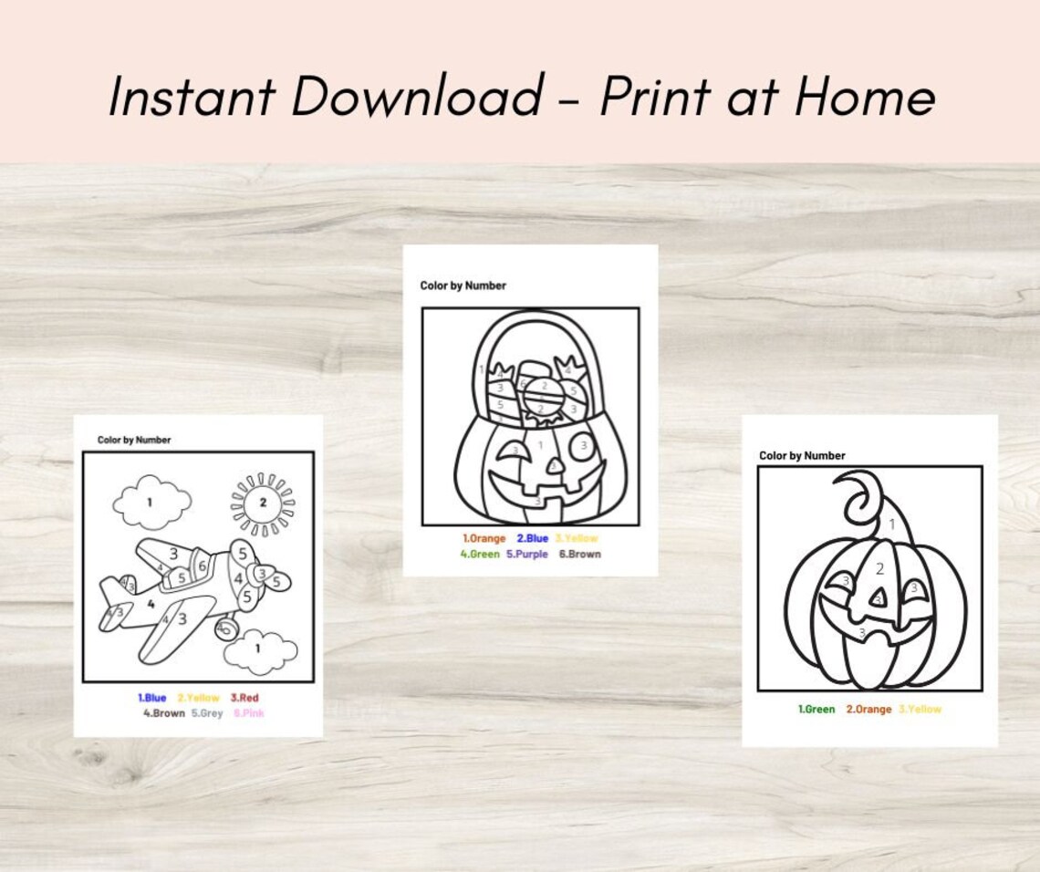 Learn the Colors and Numbers While Coloring. Pre K Worksheets, Color by ...
