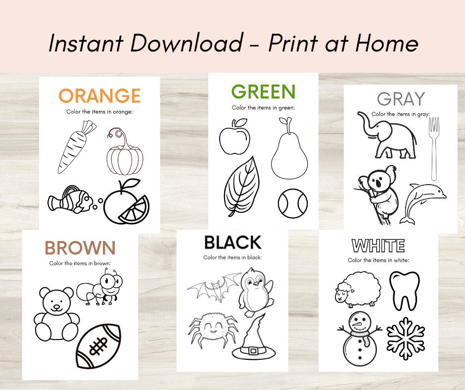 Preschool Coloring Pages: Learn Colors Activity (printable) - Etsy