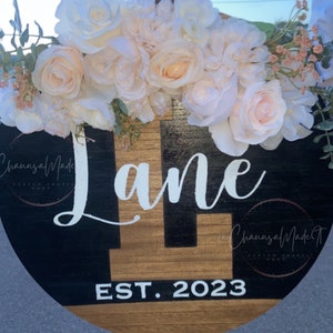 Front Door Decor| Perfect Wedding Gift | Last Name/Family Name | Personalized Door Hanger | Hand Painted | Door Hanger | Door Wreath |