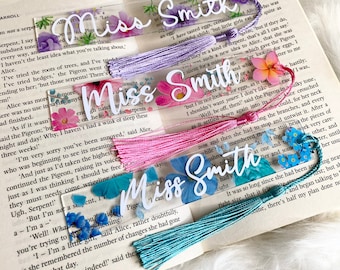 Personalised Floral Bookmark | Personalised Teacher Gift | Personalised Teacher Bookmark | Personalised Bookmark | Gift For Her | Book Lover