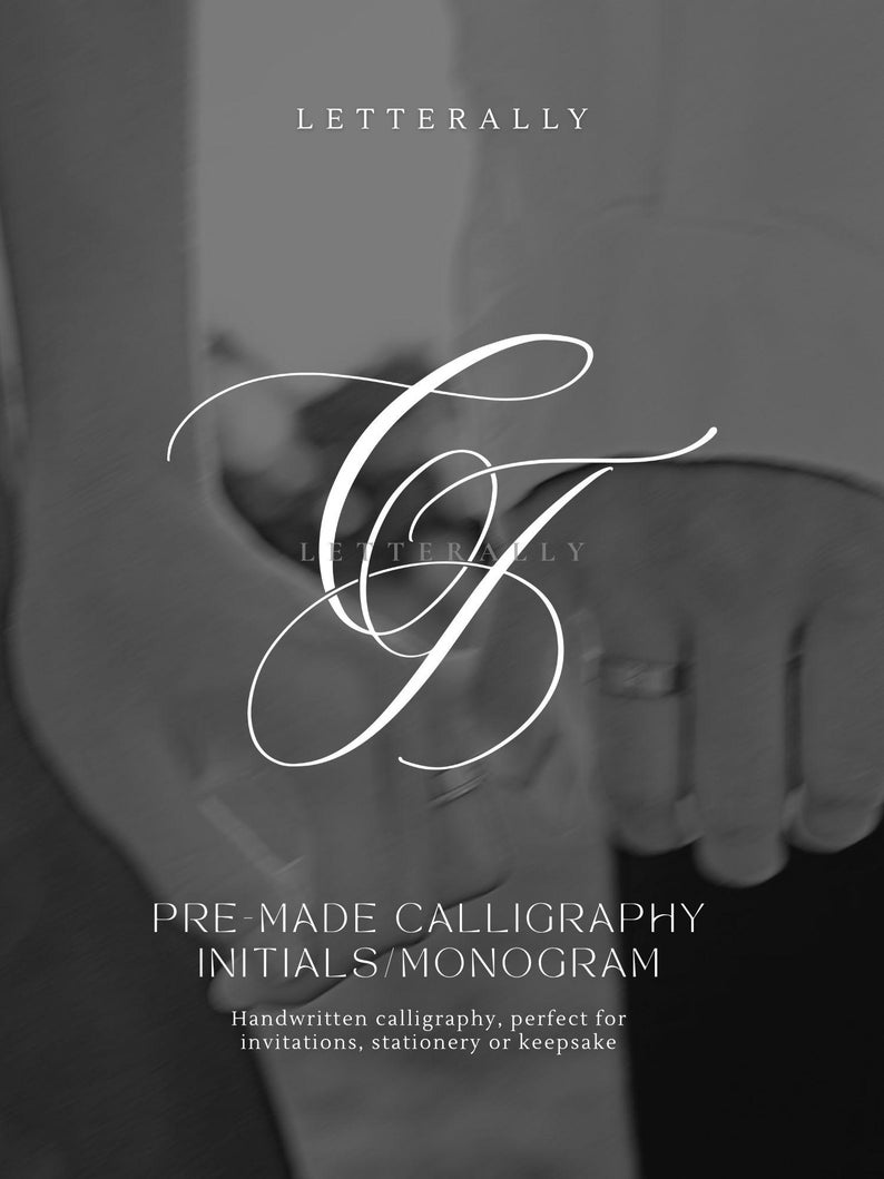 Fancy Lettering Cj CJ | Pre-made Initials/monogram Calligraphy Design - Etsy