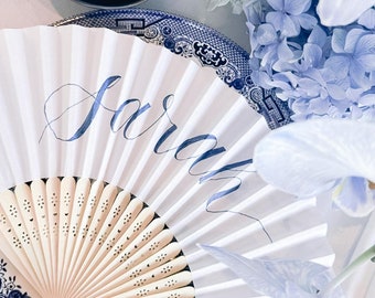 Personalised Paper Fans with Hand Written Calligraphy