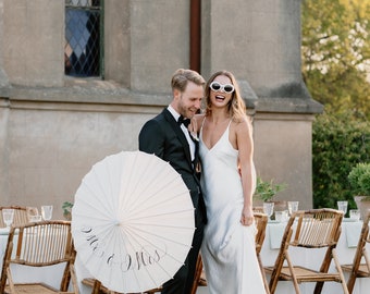 Wedding Parasols (Sun Umbrella) with Personalised Handwritten Calligraphy