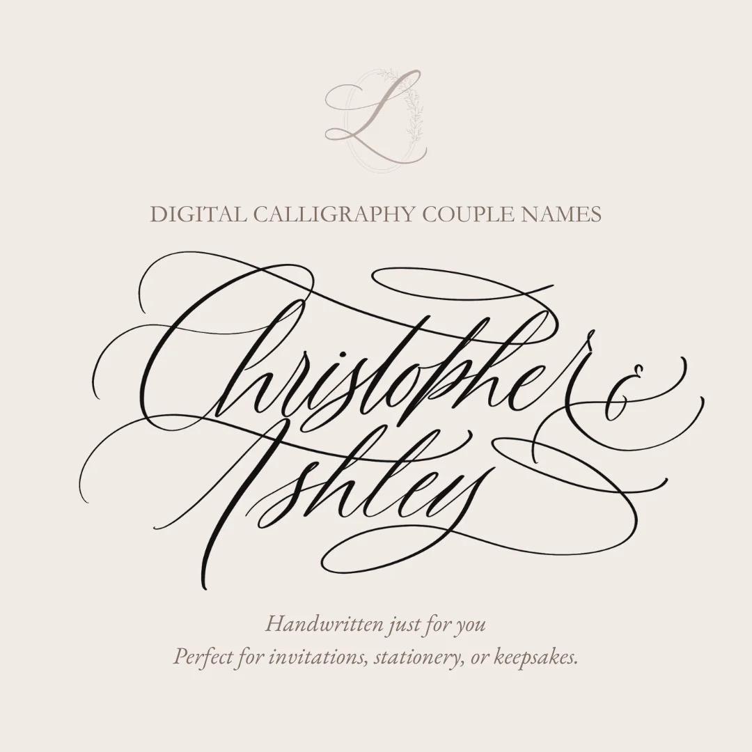 Custom Digital Calligraphy Couple Names