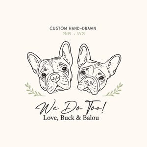 Custom Pet Face Portrait, Hand Drawn Dog Cat Line Art, Fine Line Sketch, Pet Outline Drawing, SVG Gift