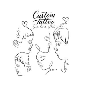 Baby Tattoo mit Namen | Portrait vom Foto | Baby Verlust Geschenk | Digitale Kunst