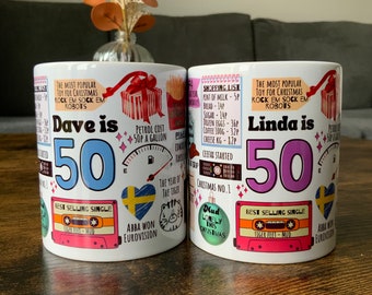 50th birthday mug gift for her, fiftieth gifts for women, for men,