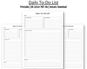Daily To-Do List Printable | Minimal A4 Planner (PDF Instant Download)