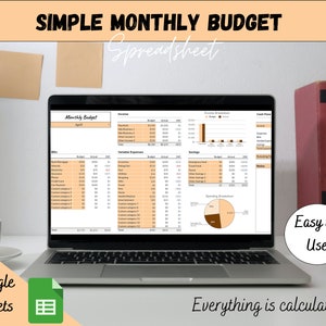 Easy to Use Monthly Budget, Personal Finance, Track Income and Expenses, Budget Planner, Finance Tracker, Google Sheets Budget Template