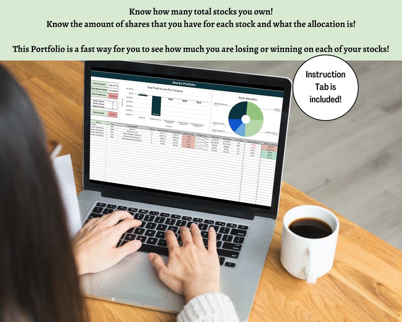 Investment Portfolio Spreadsheet, Stock Tracker, Personal Finance Template, Stock Watchlist, Google Sheets, Instant Download image 5