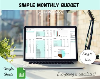 Monthly Budget Tracker | Google Sheets Template (Digital Download)