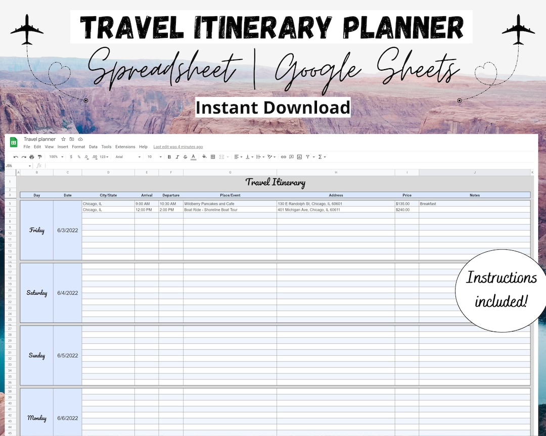 travel-itinerary-template-google-sheets-vacation-planner-etsy