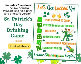St. Patrick's Day Drinking Game Adult Drunk Dice Game *ucked Up Lucked Up