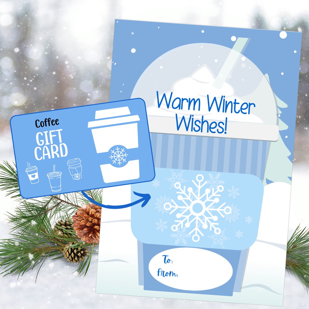 Printable Holiday Gift Card Holder, Coffee Gift for Teacher, Coffee ...