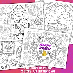 Diwali Coloring pages, Festival of Lights Coloring Fun, Happy Diwali Family Time, Printable Diwali Art Color Sheet
