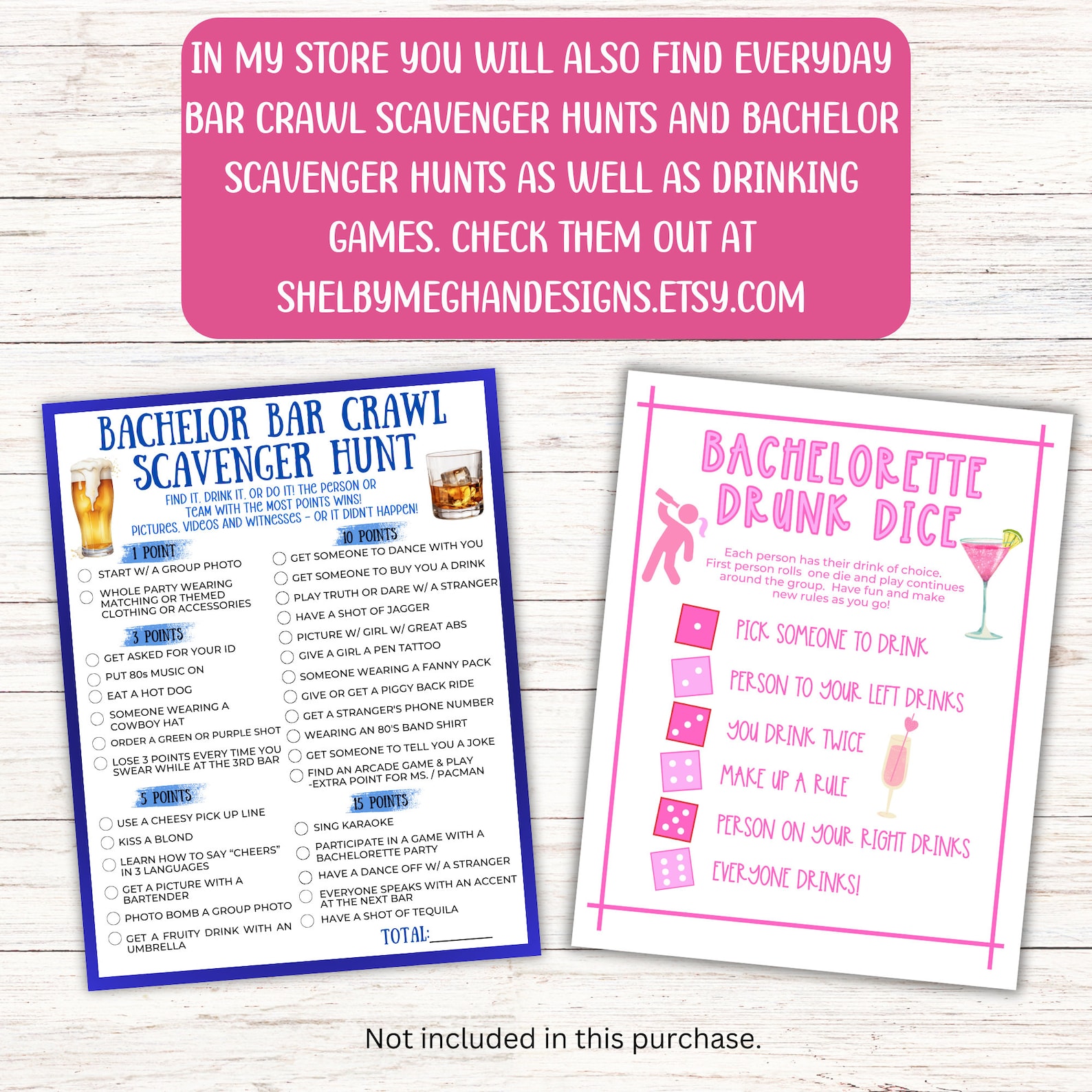 Bachelorette Bar Crawl Scavenger Hunt, Editable Bachelorette Party