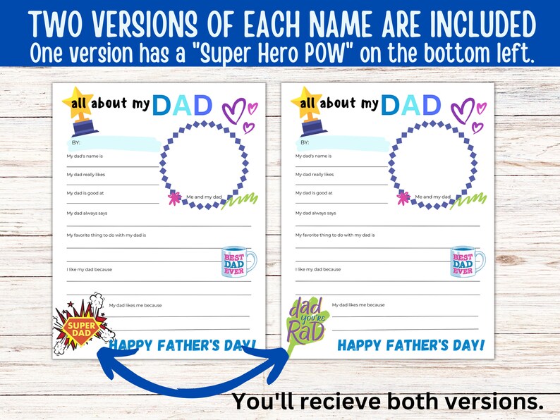 Father's Day Questionnaire All About My Dad Printable - Etsy