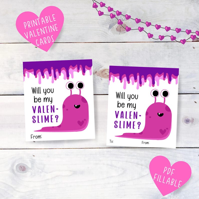 Printable Valen Valentine Printable Cards, Valentines Day Card for Kids, Fillable ...