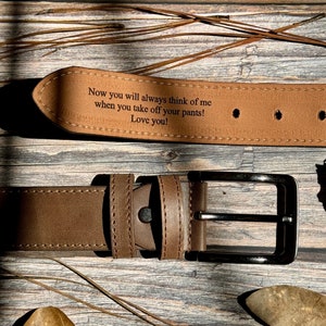 Cinturón personalizado hecho a mano para papá, regalo de aniversario para él, cinturón personalizado para hombre, regalo de cuero genuino para esposo, regalos para el Día del Padre para hombres