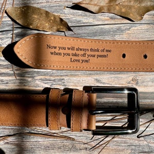 Custom Engraved Leather Belt, Grooms Men Gift, Genuine Leather, Father&#39;s Day Gift for Dad, Leather Accessory for Man, Gift for boyfriend