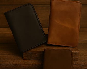 Personalized Genuine Leather Men's Wallet | Minimalist Card Holder | Handmade Leather Bifold Wallet | Custom Gift for Him | Vintage Wallet