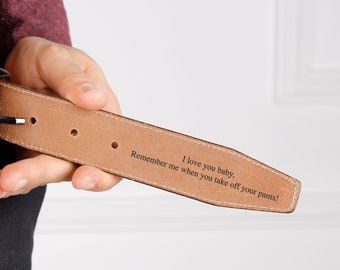 Ceinture pour hommes en cuir faite à la main sur mesure, cadeau pour le père, cadeau de mariage pour les meilleurs hommes, ceinture gravée au laser, ceinture pour hommes en cuir véritable, cadeau pour lui