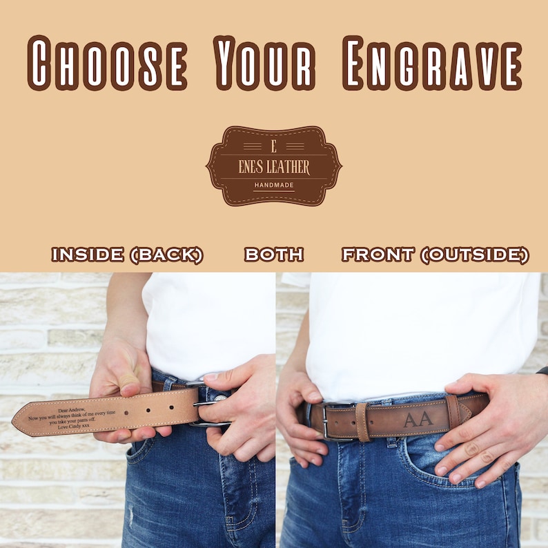 Ceinture pour homme en cuir faite main personnalisée, ceinture décontractée noire pour homme personnalisée Ceinture en cuir gravée, cadeau meilleur homme, cadeau de fête des pères image 7