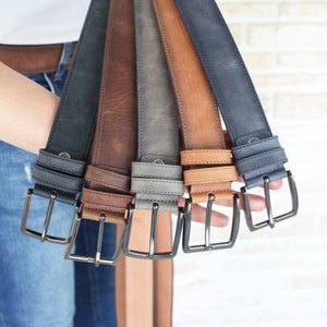 Ceinture pour homme en cuir faite main personnalisée, ceinture décontractée noire pour homme personnalisée Ceinture en cuir gravée, cadeau meilleur homme, cadeau de fête des pères image 5