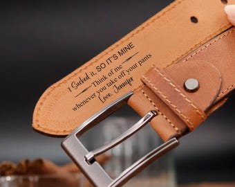 I Sucked It, So It's Mine, Personalized Engraved Leather Belt, Fathers Day Gift For Husband, Anniversary Gift for Wife, Men, Boyfriend