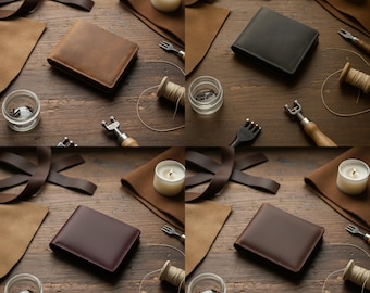 Personalized Genuine Leather Wallet for Men | Handmade Bifold Wallet | Anniversary Gift for Him | Minimalist Slim Wallet Groomsmen Gift Idea