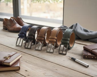 Handmade Leather Belt for Men | Genuine Leather | Casual and Formal Belt | Anniversary Gift for Husband | Premium Men’s Belt