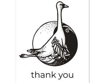 ヨガ動物サンキューカード 10 枚 | サンキュー文房具 | 結婚式のサンキュー | シャワーのサンキュー | 白鳥のポーズ | 陰陽