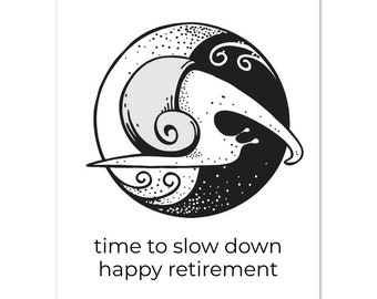 ヨガ動物の退職カード 10 枚 | ゆっくりする時間退職カード | 幸せな退職 | カタツムリのポーズ | 陰陽