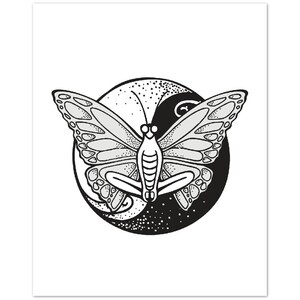 Yin Yoga Animal Poster | Butterfly Pose Print | Yoga Print | Yoga Art | Yoga Studio Decor | Gift for Yoga Lover | Meditation Art | 8x10