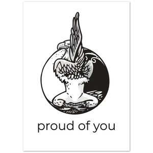 10 cartes Yoga Animal Proud of You | Cartes de félicitations | Carte de promotion | Carte d’études supérieures | Eagle Arms pose | Yin Yang