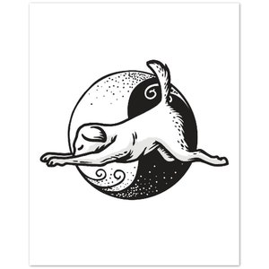 Yin Yoga Animal Poster | Puppy Pose Print | Yoga Print | Yoga Art | Yoga Studio Decor | Gift for Yoga Lover | Meditation Art | 8x10